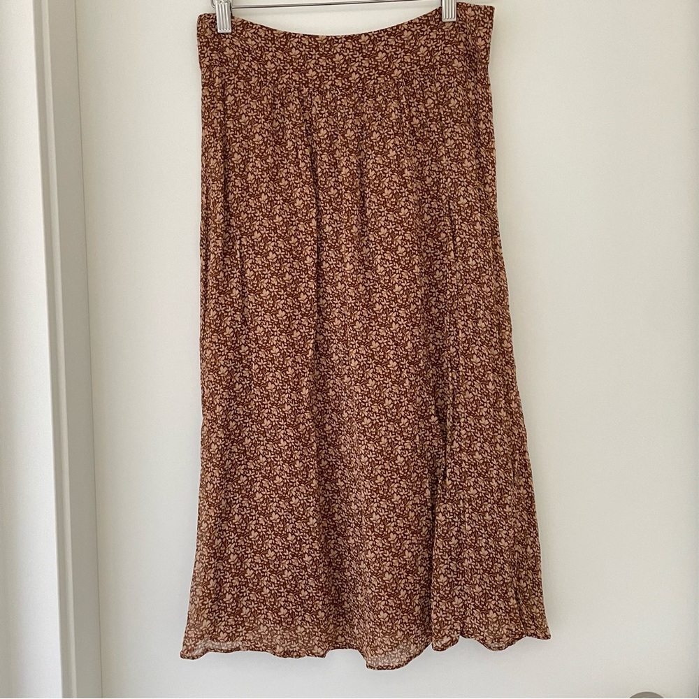 Sézane Maria Skirt - Brown Floral Print Size 38